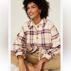 BA&SH Qetsia Topshirt Lady Jacket Womens Size Small‎ Plaid Collared Overshirt